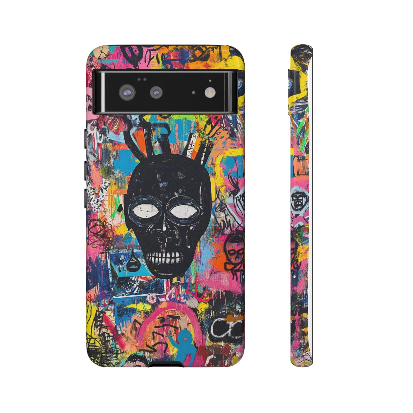 Street Art Phone Case – Basquiat-Inspired Phone Cover– Bold, Graffiti-Inspired Cover - iPhone, Samsung & Google Pixel Cover - Artistic Painting Case, Art Lover Gift