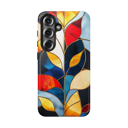 Ember Bloom – Vivid Leaf Mosaic Phone Case for iPhone, Samsung & Pixel