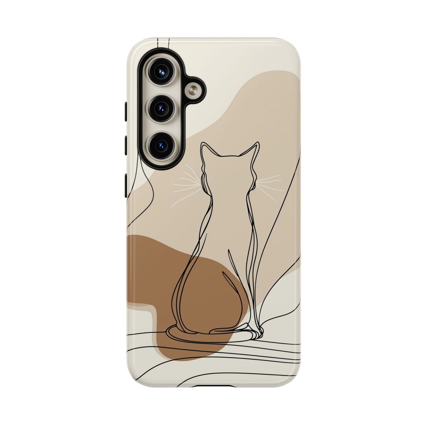 Minimalist Cat Silhouette: Elegant Line Art Phone Case for iPhone, Samsung & Pixel