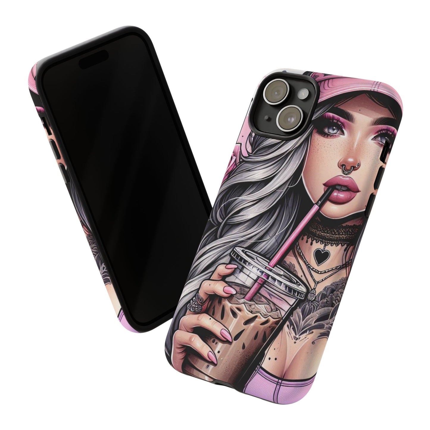 Pink Aesthetic Rebel – Iced Coffee & Inked Beauty Mobile Cover