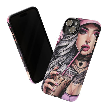 Pink Aesthetic Rebel – Iced Coffee & Inked Beauty Mobile Cover