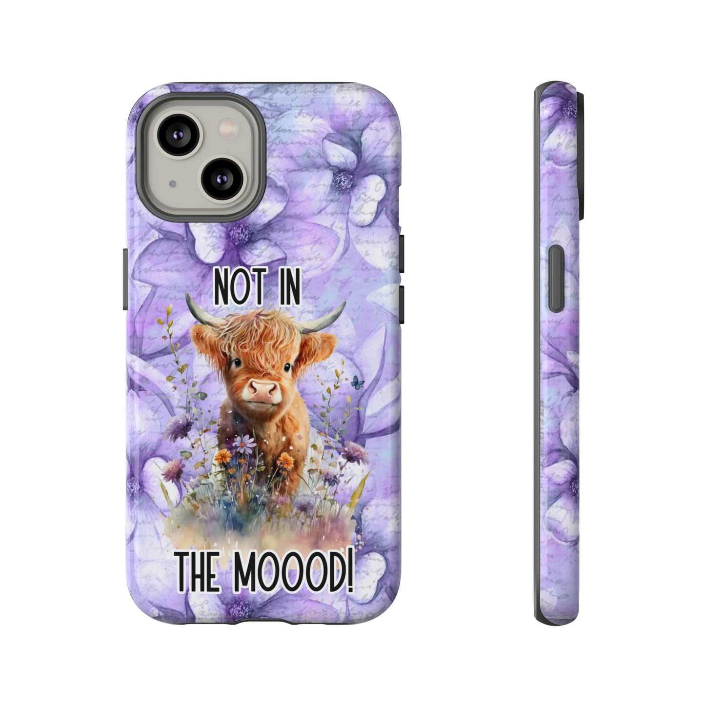 Not In The Mood Heifer Print Phone Case - iPhone, Samsung & Google Pixel Cover - Artistic Cow Phone Case, Animal Lover Gift