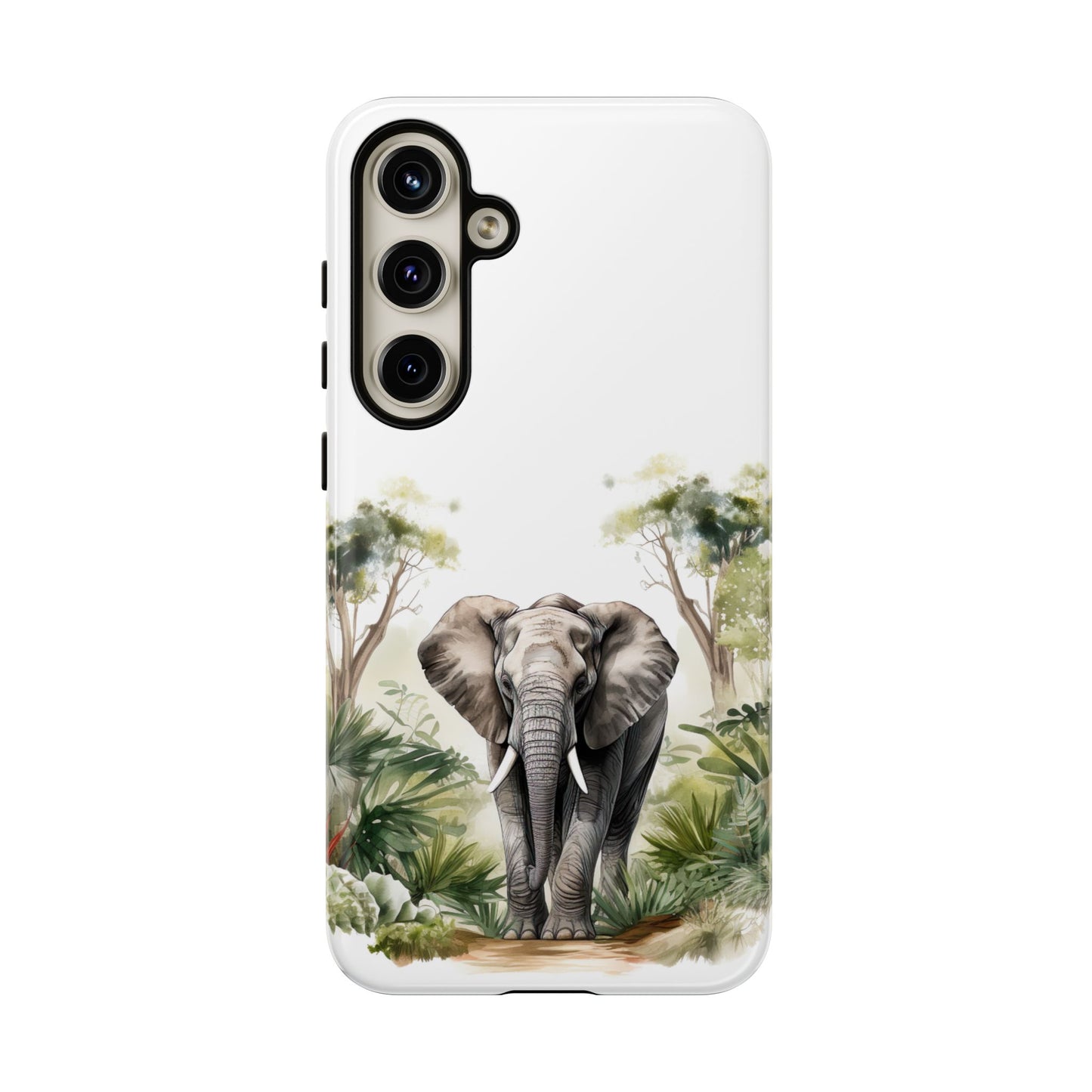 Serene Jungle Elephant Mobile Cover – Watercolor Wildlife Design