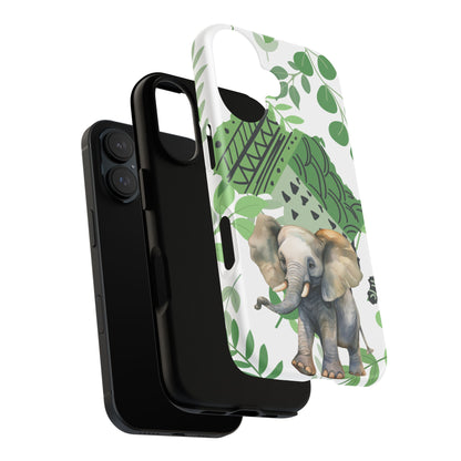 Playful Baby Elephant Mobile Cover – Tropical Boho Art