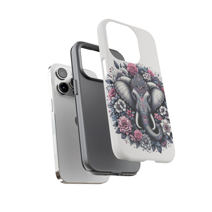 Ornate Floral Elephant Mobile Cover – Elegant Bohemian Art