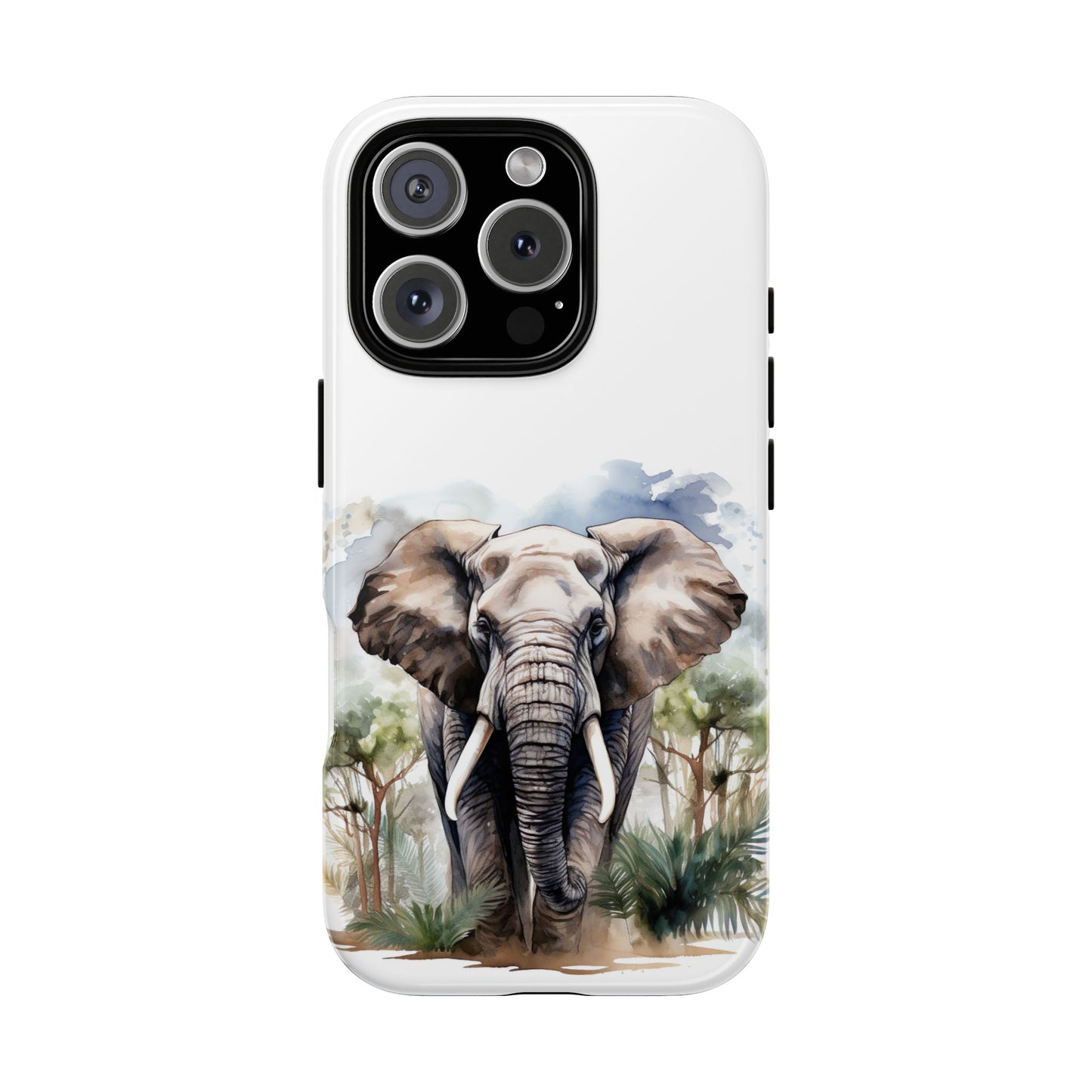 Majestic Watercolor Elephant Mobile Cover – Artistic Wildlife Design