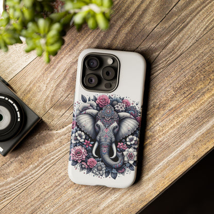 Ornate Floral Elephant Mobile Cover – Elegant Bohemian Art