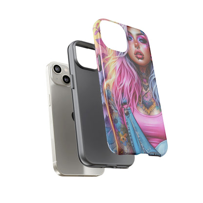 Sunset Glow – Pastel Punk & Floral Ink Mobile Cover