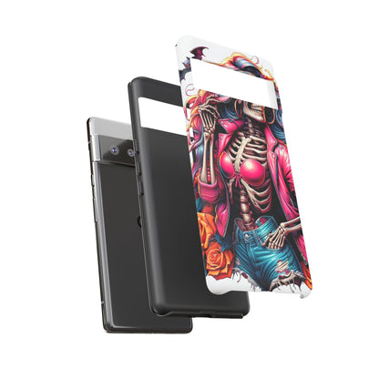 Neon Bones – Retro Skeleton & Vibrant Punk Aesthetic Mobile Cover