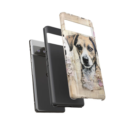 Vintage Collage Dog Portrait Mobile Cover – Artistic Mixed Media Design