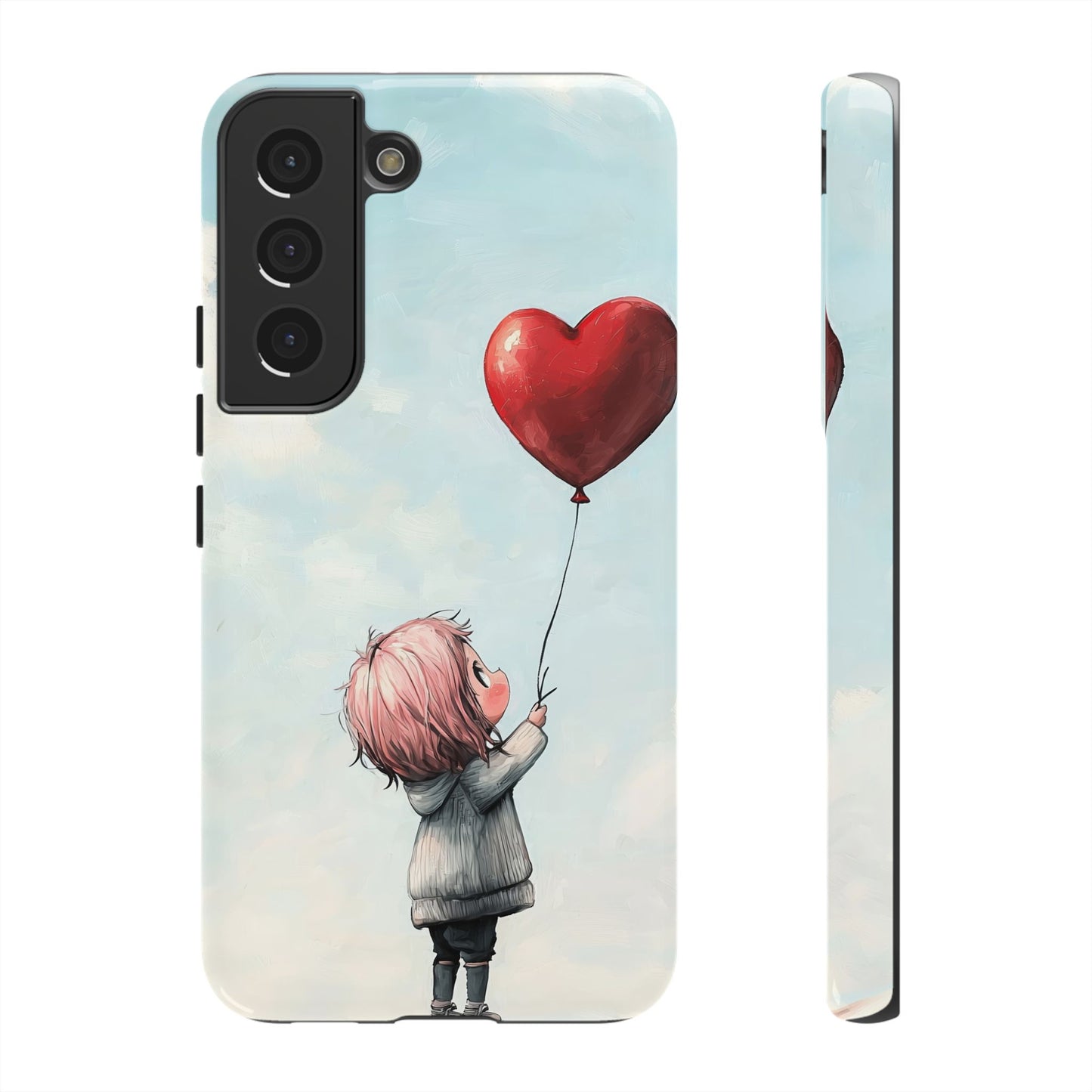 Anime Heart Balloon Phone Case – Dreamy & Cute Art for iPhone, Google Pixel & Samsung