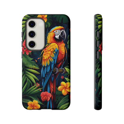 Floral Parrot Phone Case – Tropical Bird Design for iPhone, Samsung & Google Pixel