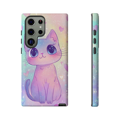 Cosmic Cat Phone Case – Sparkly Anime Aesthetic for iPhone, Google Pixel & Samsung
