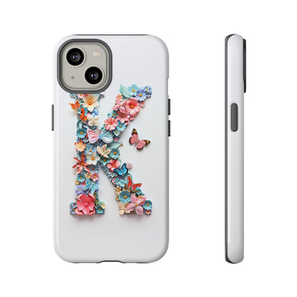 Floral Letter K Phone Case – Personalized Aesthetic Cover for iPhone, Samsung & Google Pixel