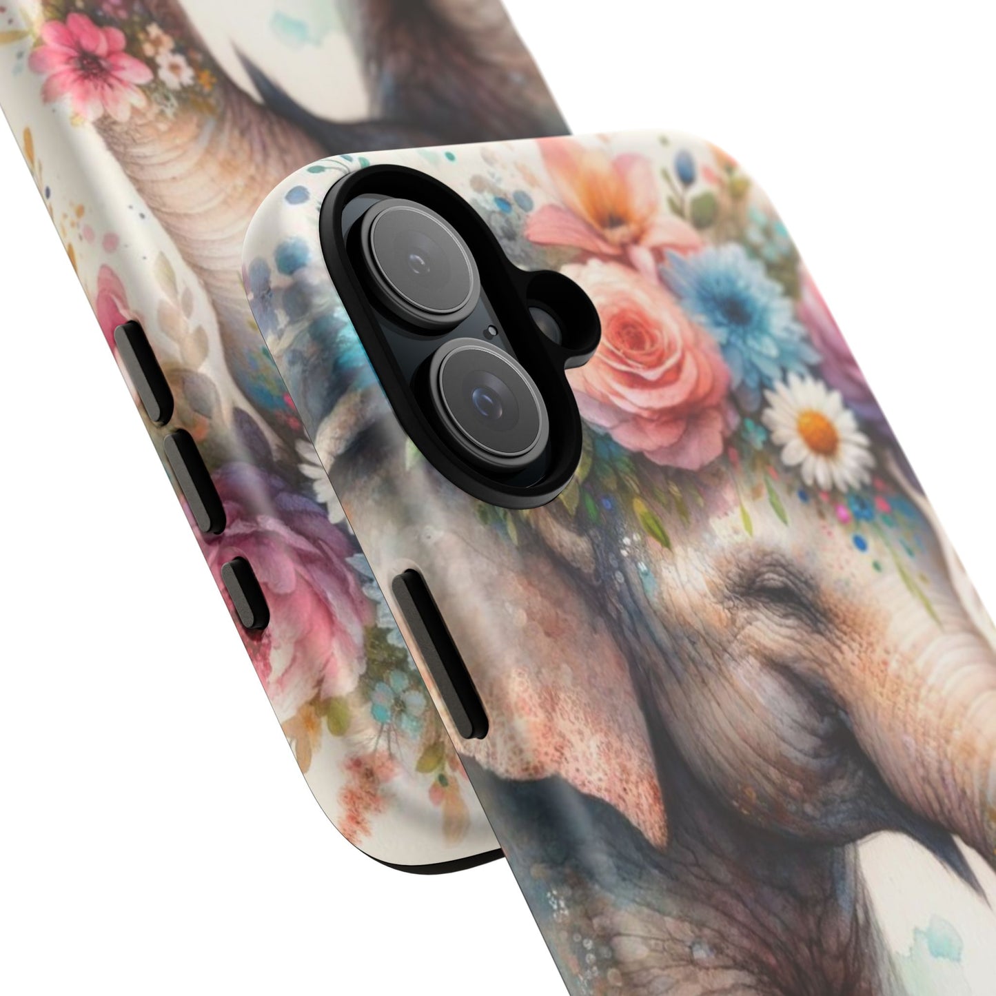 Joyful Floral Elephant Mobile Cover – Whimsical Watercolor Art