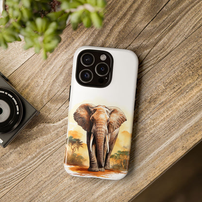 Safari Elephant Watercolor Mobile Cover – Majestic Wildlife Art
