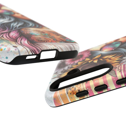 Retro Boho Wanderer – Sunflower Hippie Van Mobile Cover