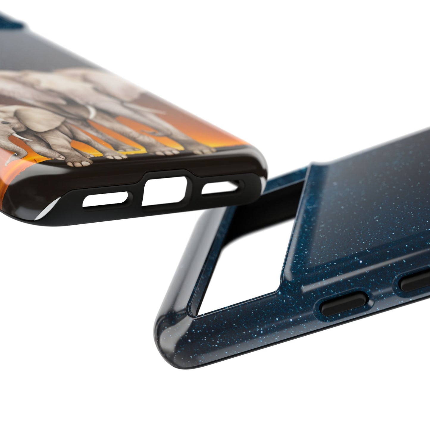 Starry Safari Elephant Family Mobile Cover – Cosmic Wildlife Aesthetic