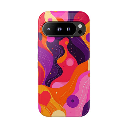 Love Vibes – Retro Abstract Groove Phone Case for iPhone, Google Pixel, Samsung