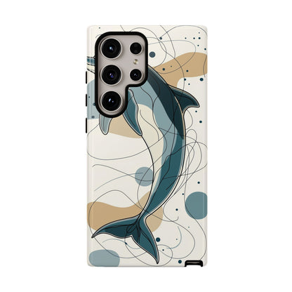 Ocean Whimsy: Abstract Dolphin Splash Phone Case for iPhone, Samsung & Pixel