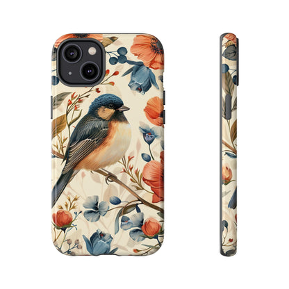 Floral Bird Phone Case - Elegant Nature-Inspired Cover for iPhone, Samsung & Google Pixel
