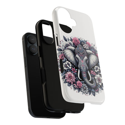 Ornate Floral Elephant Mobile Cover – Elegant Bohemian Art