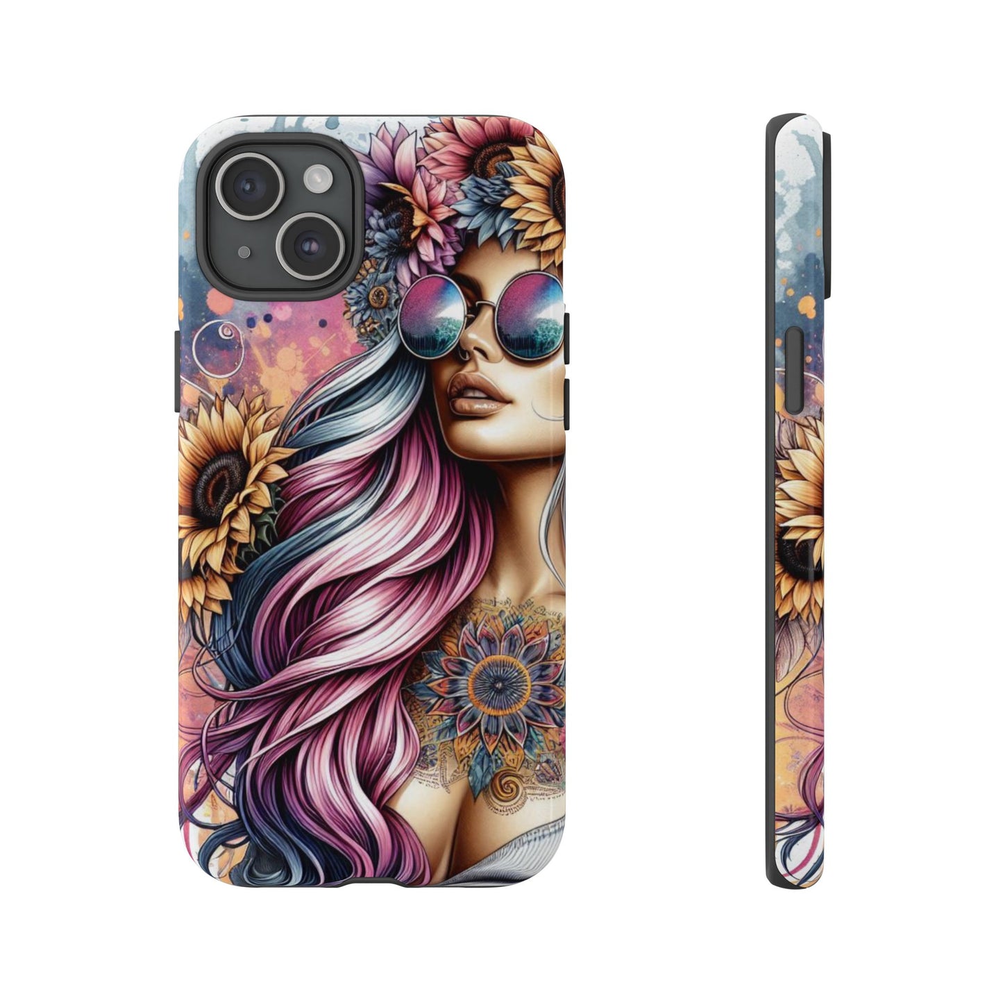 Bohemian Sunflower Queen – Retro Floral Fantasy Mobile Cover