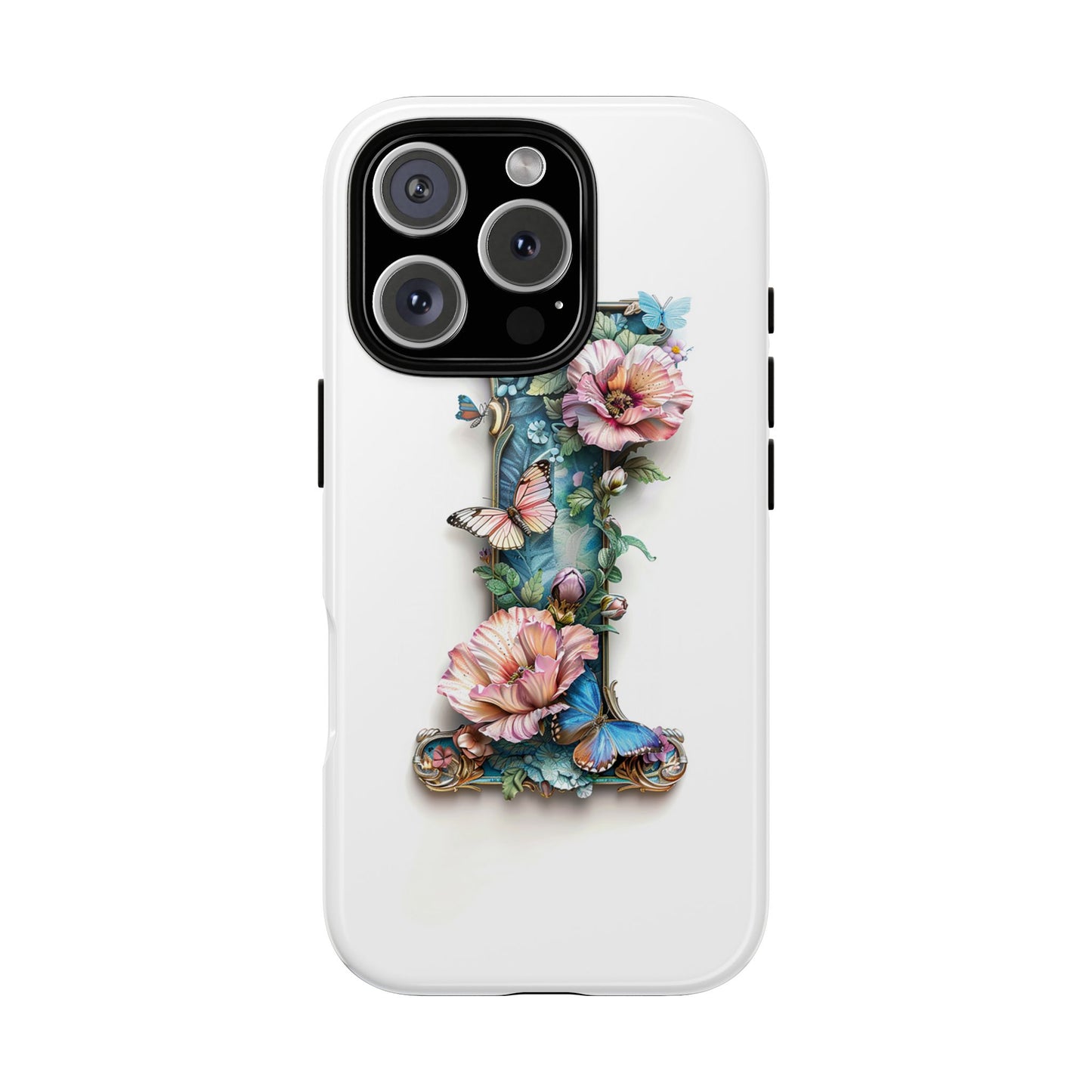 Floral Letter I Phone Case – Personalized Aesthetic Cover for iPhone, Samsung & Google Pixel