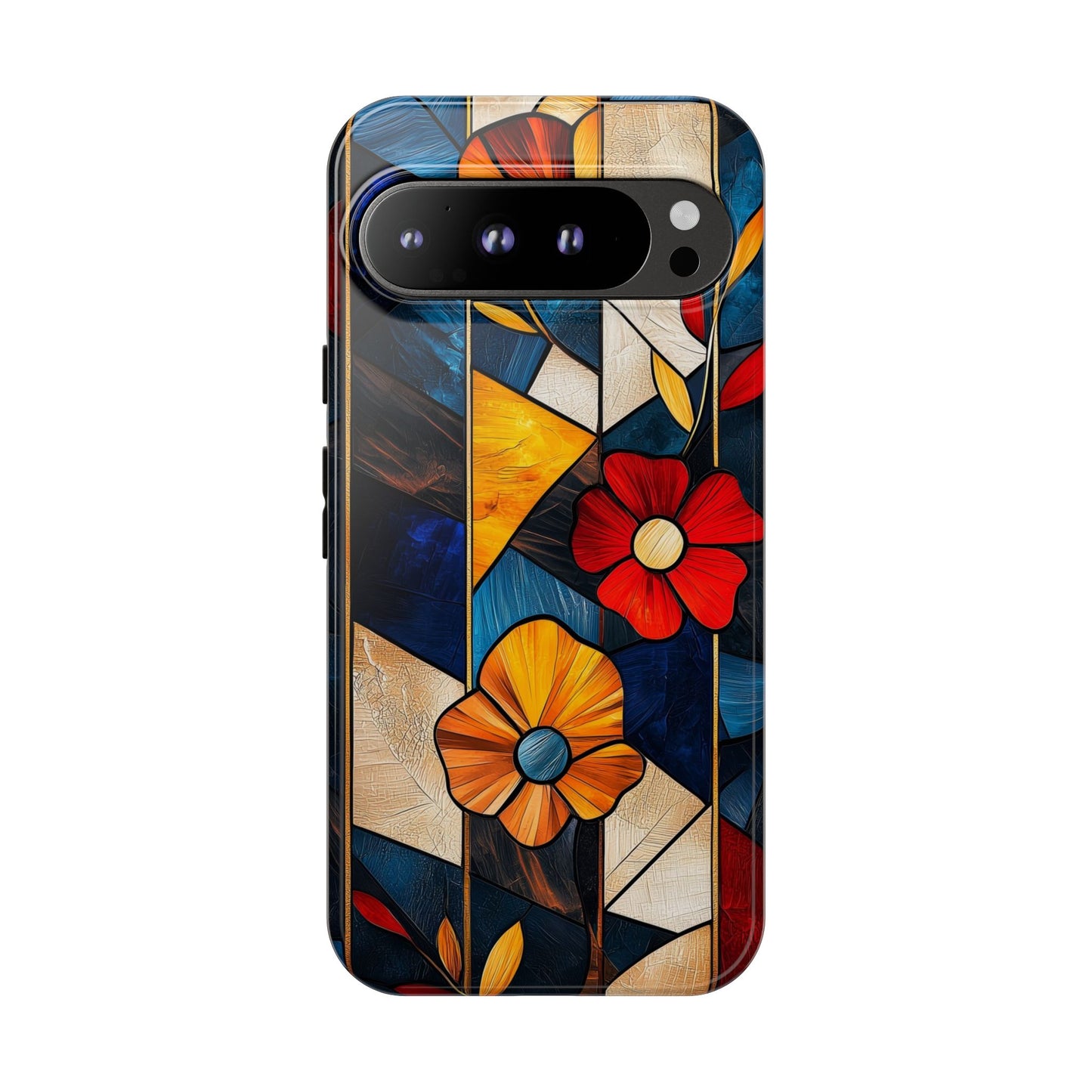 Bloomlines – Geometric Floral Stained Glass Phone Case for iPhone, Samsung & Pixel