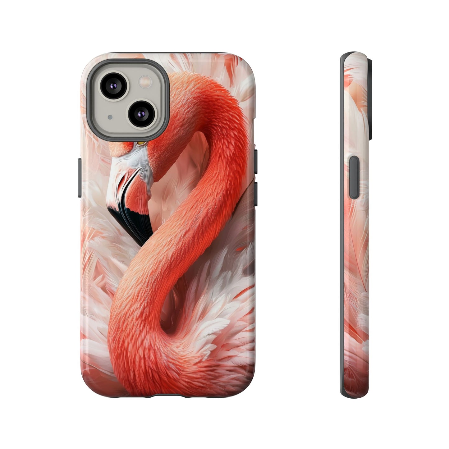 Elegant Flamingo Feather Phone Case for iPhone, Samsung & Google Pixel