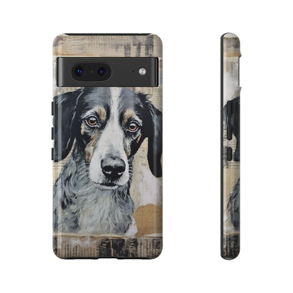Rustic Dog Portrait – Vintage Collage Style