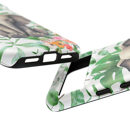 Cute Baby Elephant Mobile Cover – Floral & Tropical Aesthetic