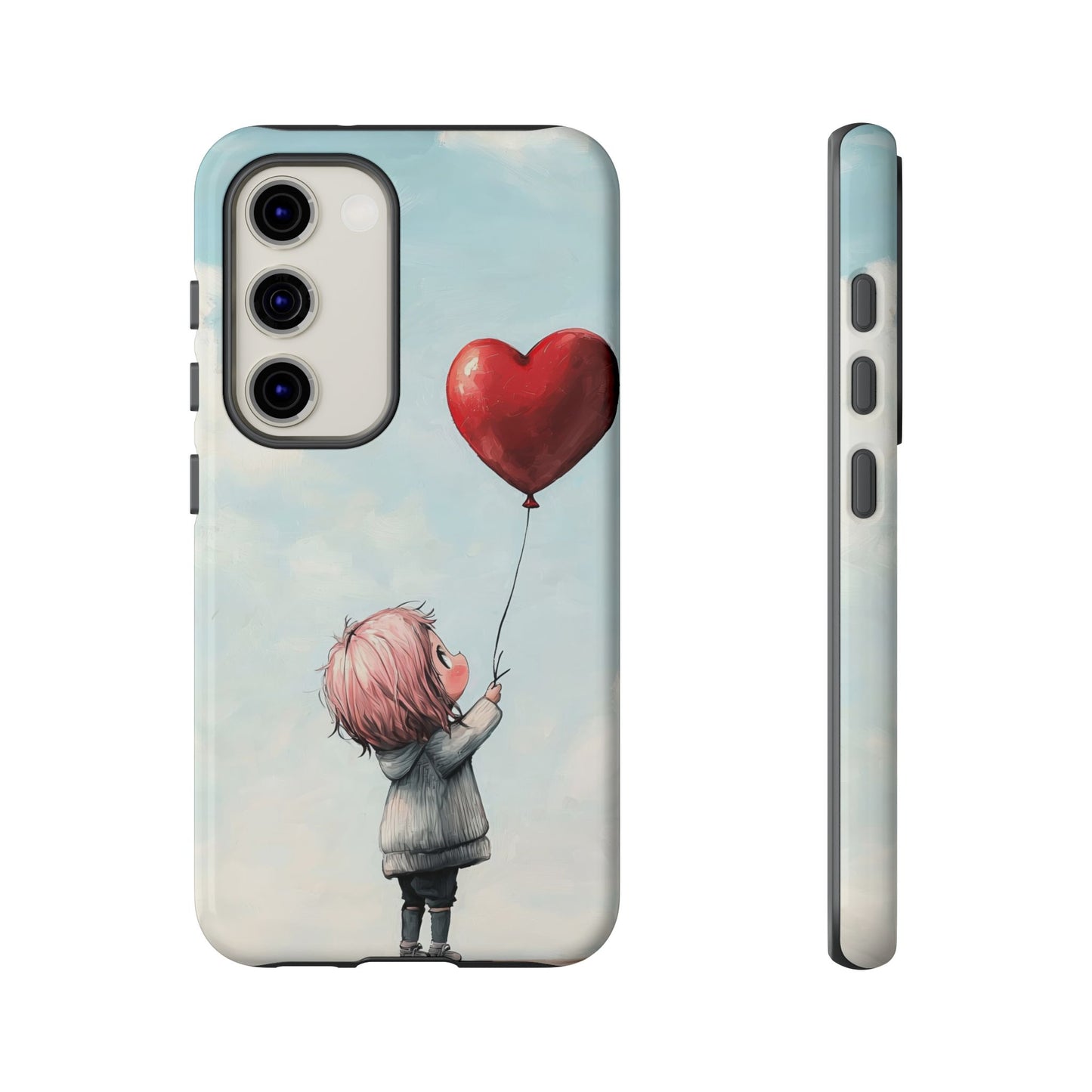 Anime Heart Balloon Phone Case – Dreamy & Cute Art for iPhone, Google Pixel & Samsung