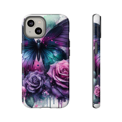 Mystic Bloom – Vibrant Butterfly & Rose Art Mobile Cover
