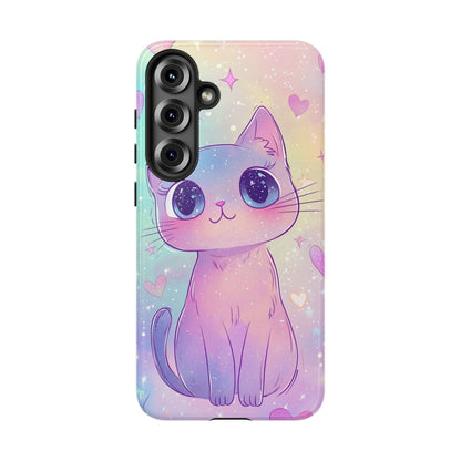 Cosmic Cat Phone Case – Sparkly Anime Aesthetic for iPhone, Google Pixel & Samsung
