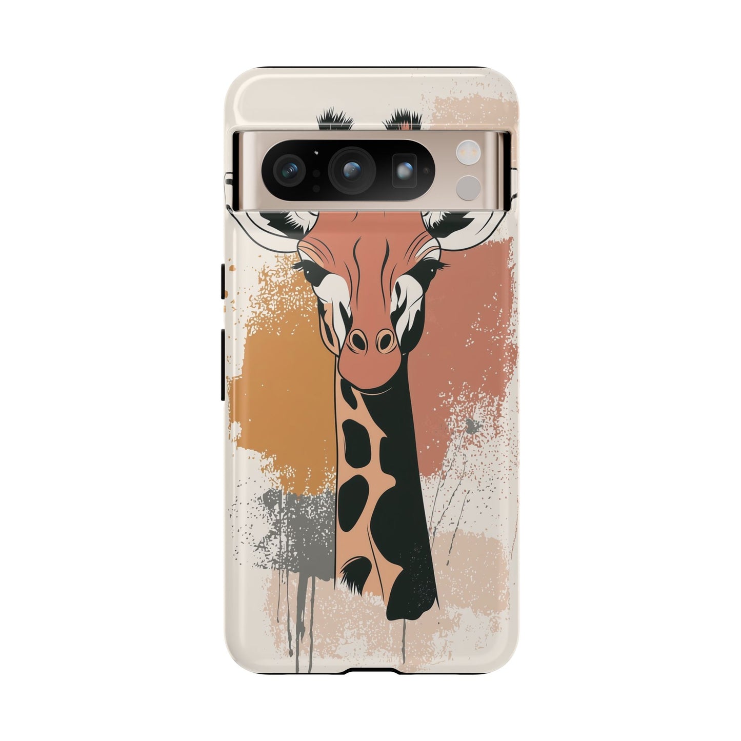 Tall & Graceful: Giraffe Splatter Art Phone Case for iPhone, Samsung & Pixel
