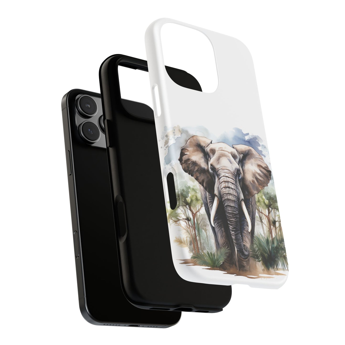 Majestic Watercolor Elephant Mobile Cover – Artistic Wildlife Design
