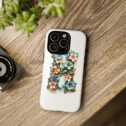 Floral Letter H Phone Case – Personalized Aesthetic Cover for iPhone, Samsung & Google Pixel