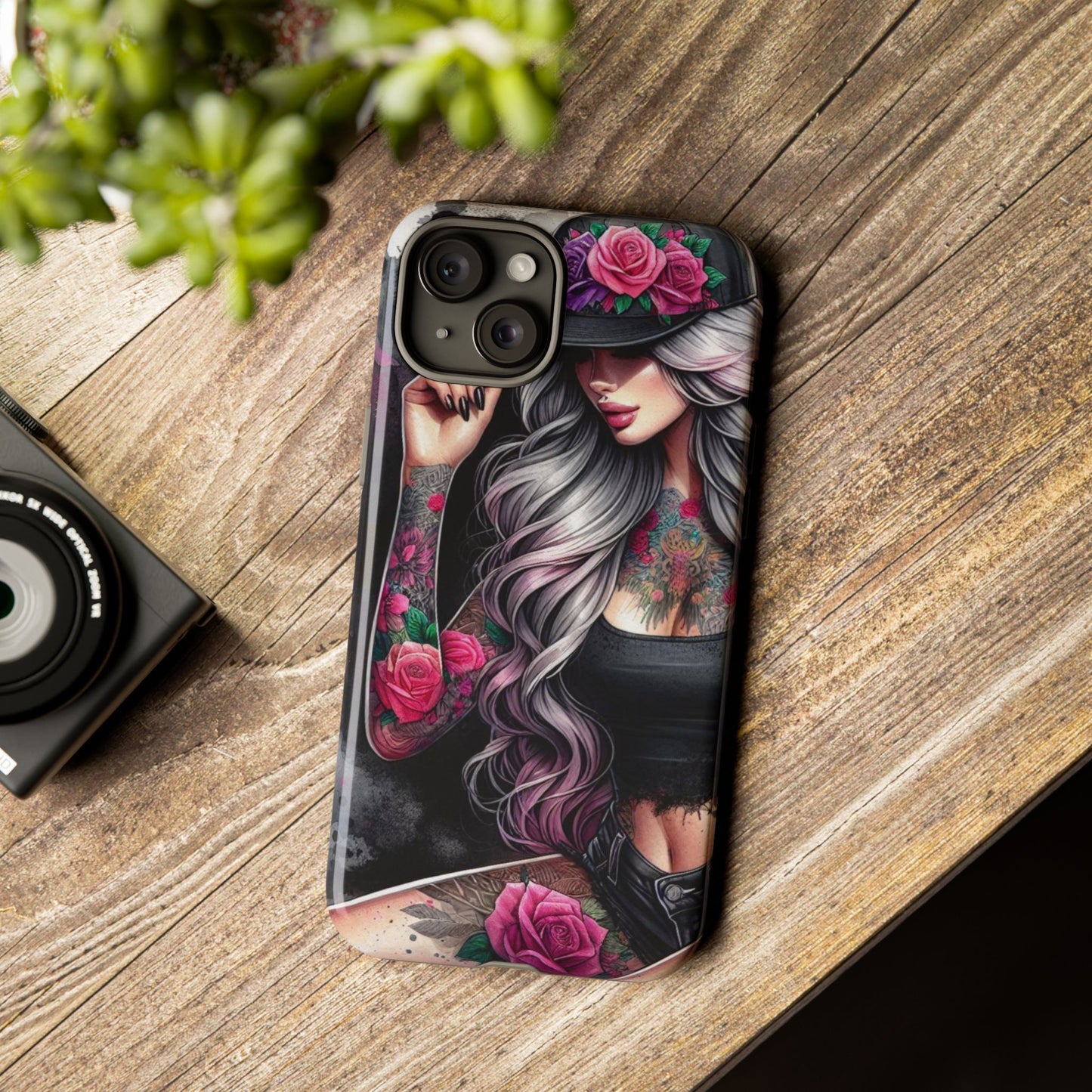 Ink & Roses – Edgy Floral Rebel Mobile Cover