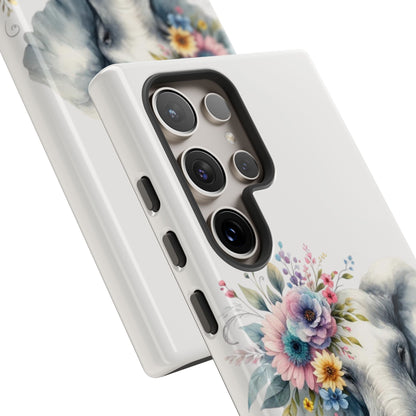 Floral Elephant Mobile Cover – Elegant Watercolor Art