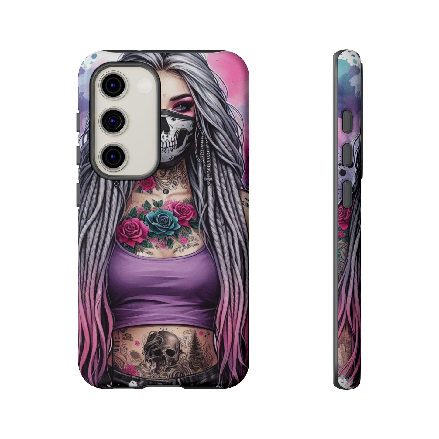 Shadow Rebel – Gothic Dreadlocks & Skull Mask Mobile Cover