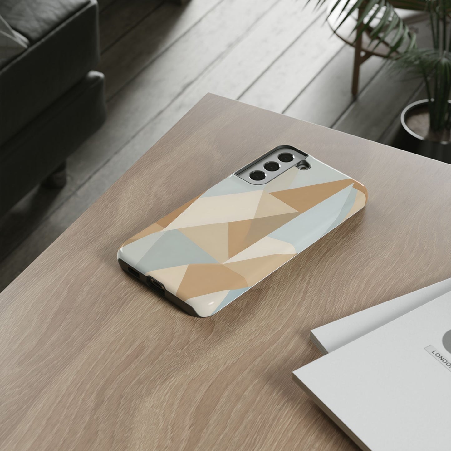 Neutral Geometrical Triangular Abstract Pattern