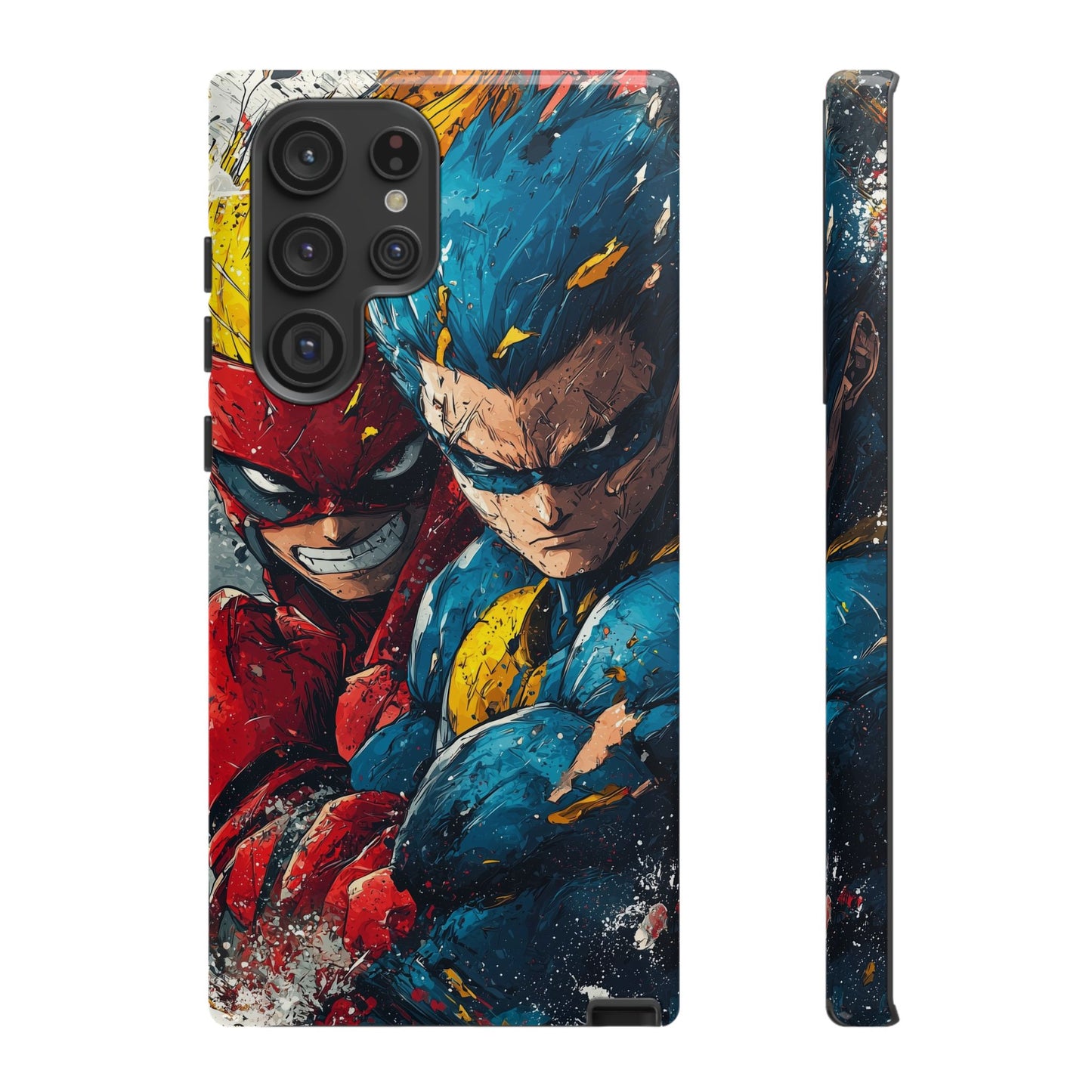 Comic Clash: Superhero Duo | Action, Power, Justice, Heroes, Manga Style Phone Case for iPhone, Samsung & Pixel