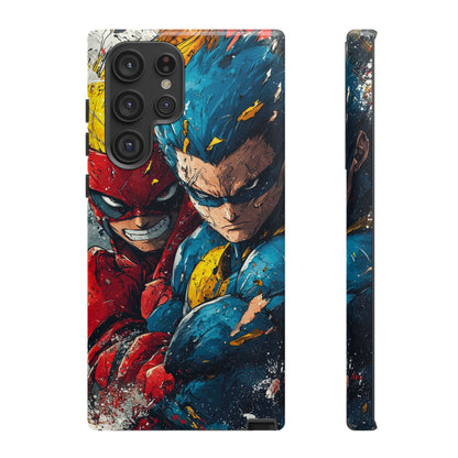 Comic Clash: Superhero Duo | Action, Power, Justice, Heroes, Manga Style Phone Case for iPhone, Samsung & Pixel