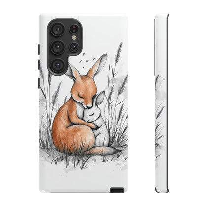 Bunny Embrace: Watercolor Woodland Hug Phone Case for iPhone, Samsung & Pixel