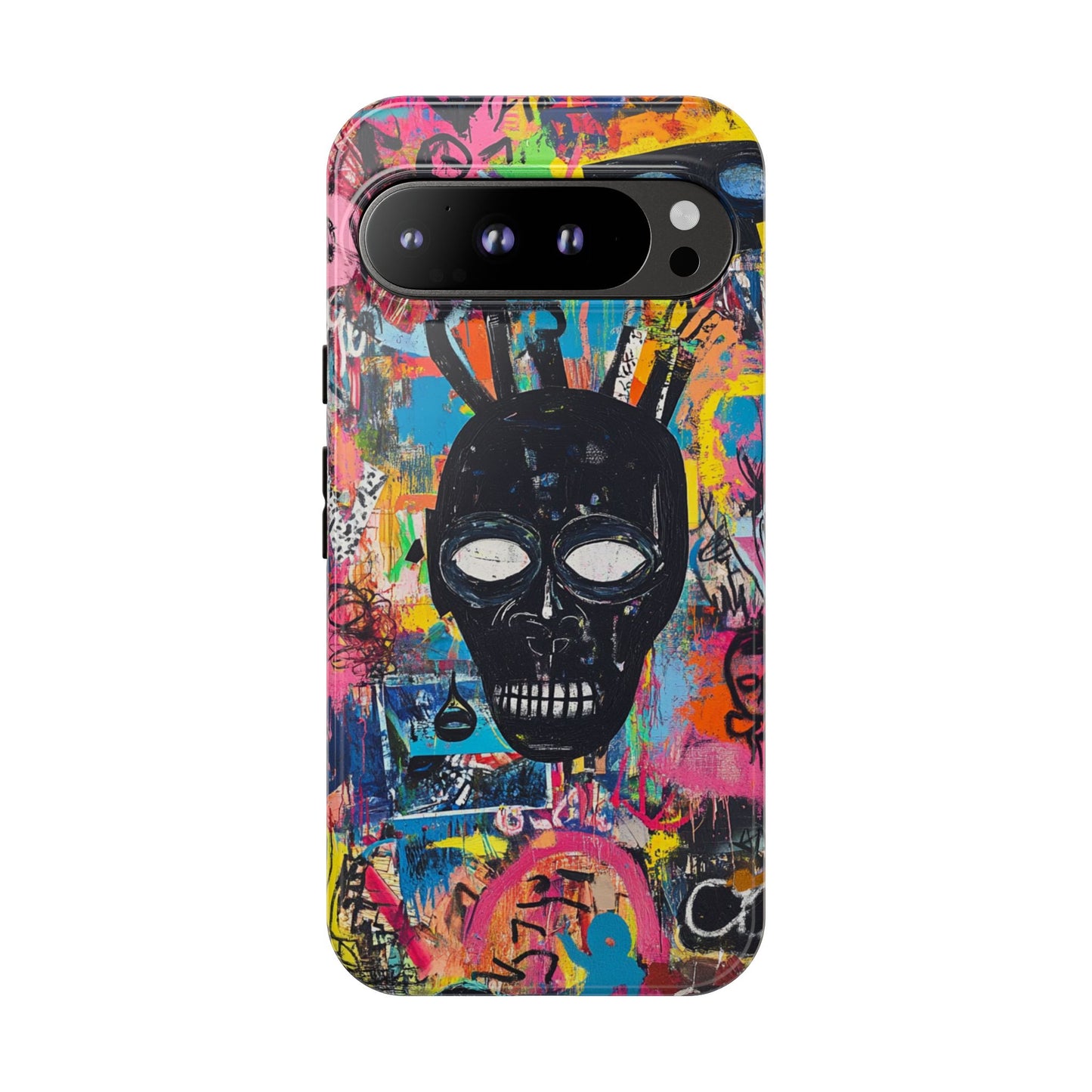Street Art Phone Case – Basquiat-Inspired Phone Cover– Bold, Graffiti-Inspired Cover - iPhone, Samsung & Google Pixel Cover - Artistic Painting Case, Art Lover Gift