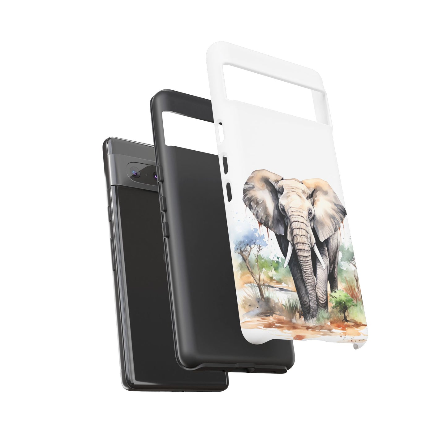Safari Watercolor Elephant Mobile Cover – Artistic Wildlife Design
