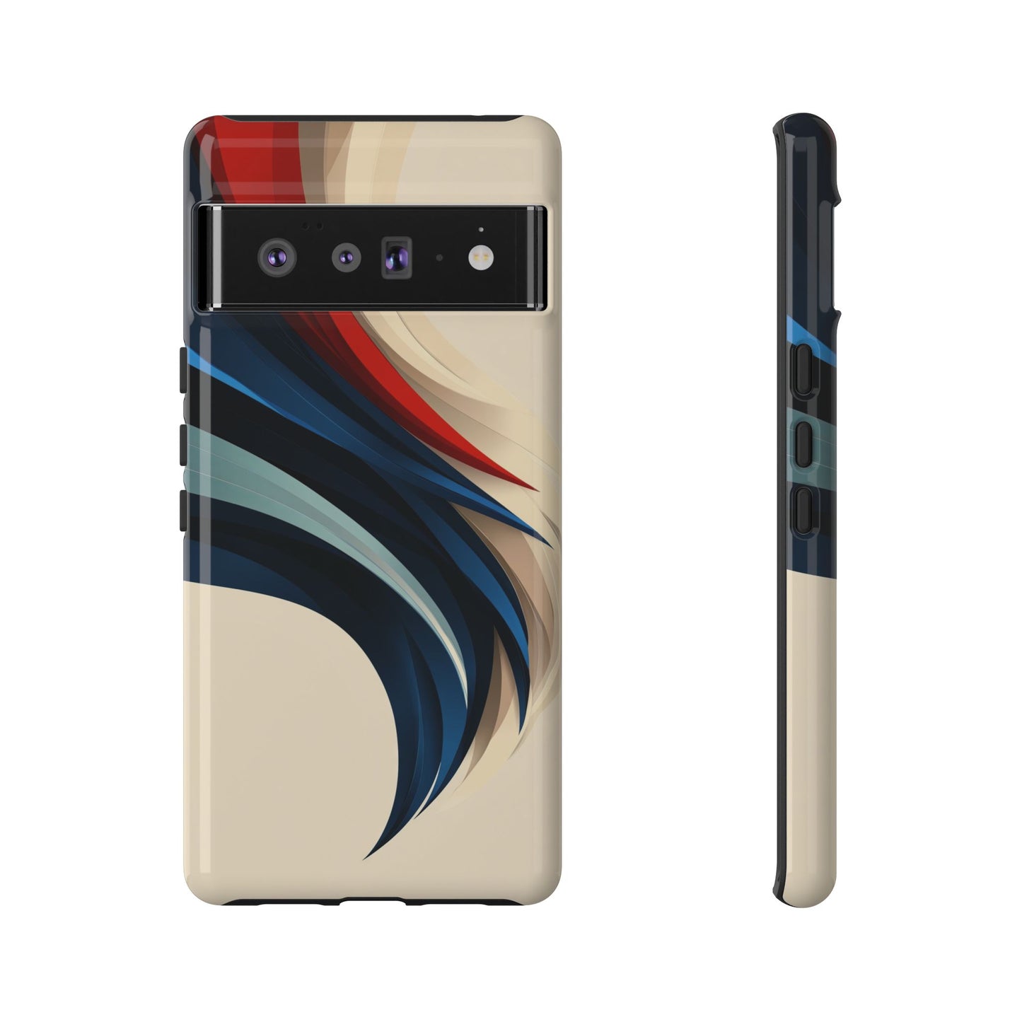 Crimson Flow – Abstract Motion Phone Case for iPhone, Samsung & Pixel