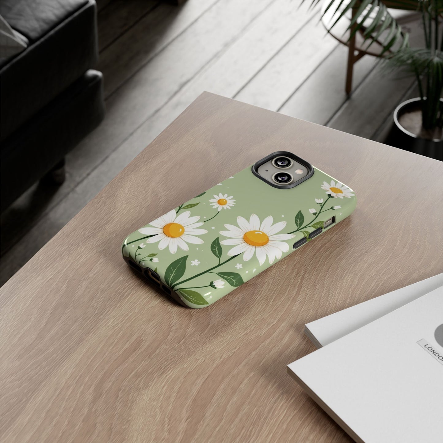 Green Floral Case, Daisy Pattern Design, Iphone Case Design, Perfect Gift For Her