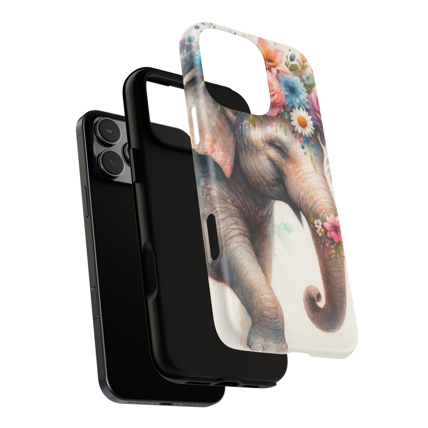 Joyful Floral Elephant Mobile Cover – Whimsical Watercolor Art